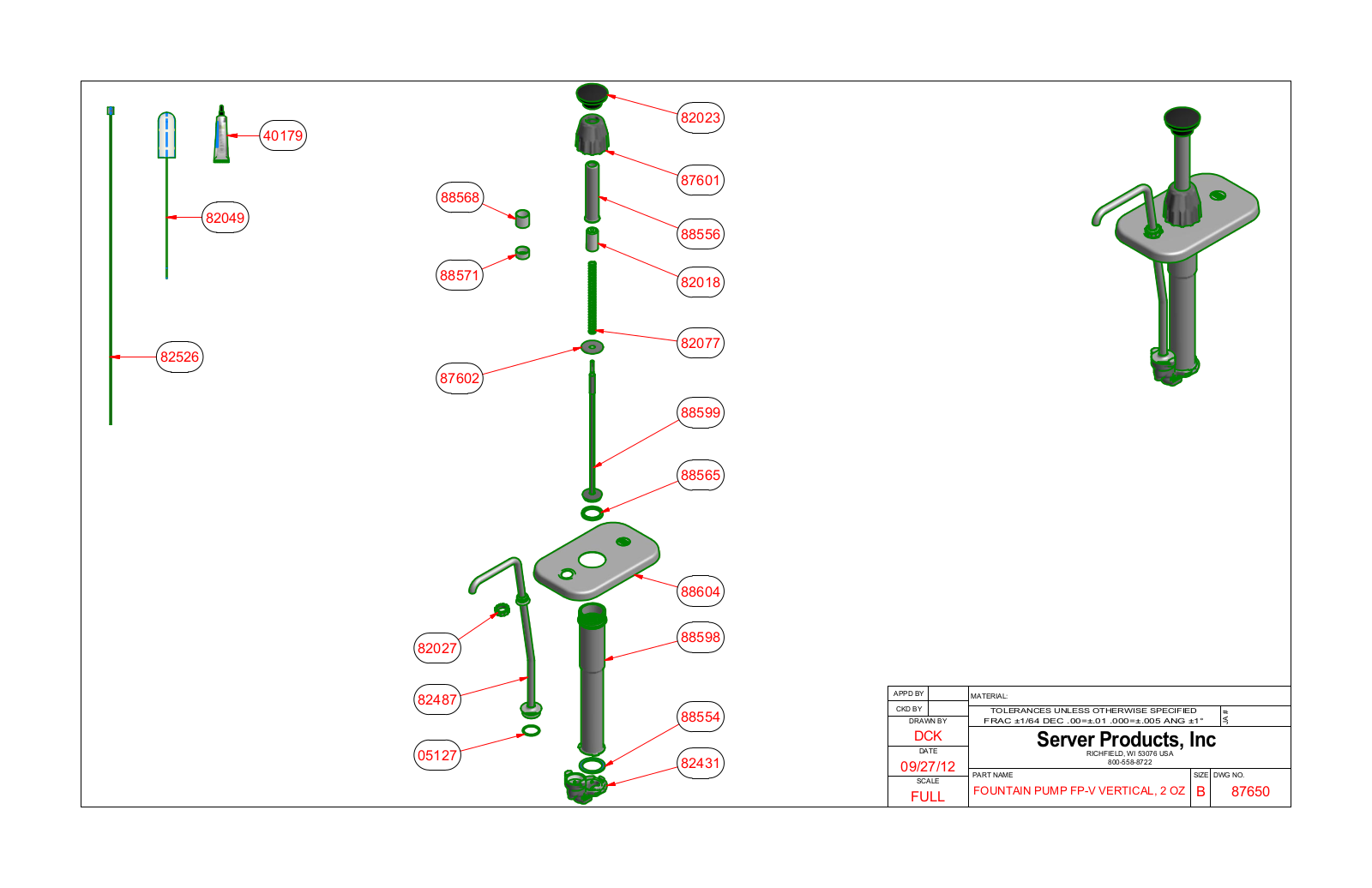 Server 87650 Parts Manual