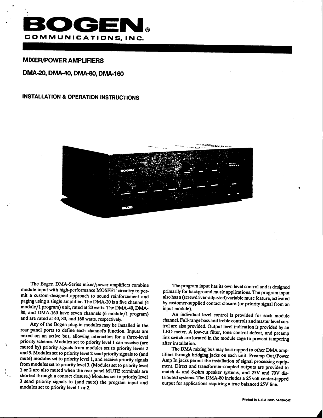 Bogen DMA20 Schematic