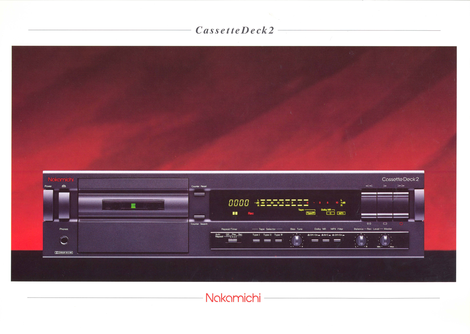 Nakamichi Cassette Deck 2 Brochure