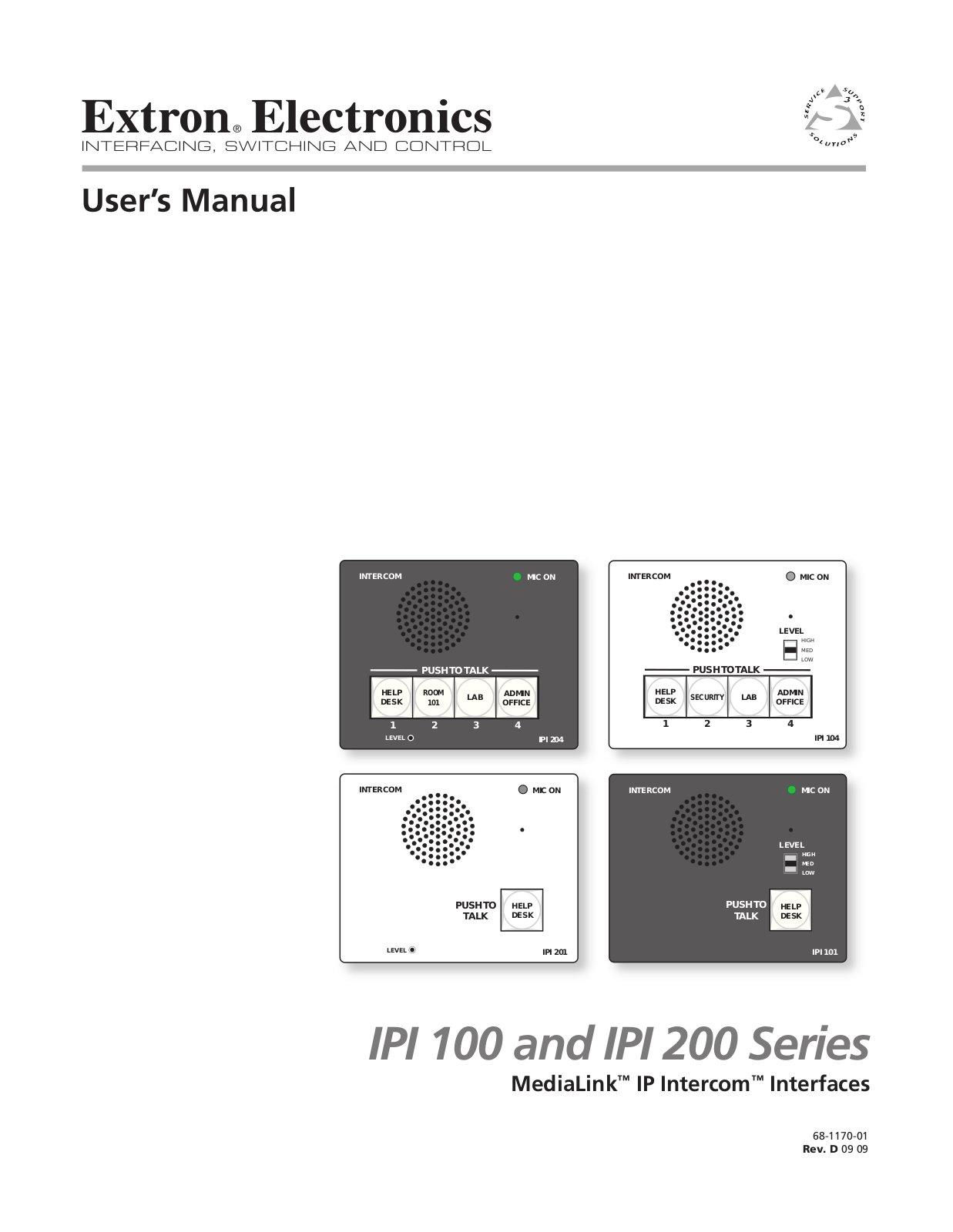 Extron electronic IPI 100, IPI 200 User Manual