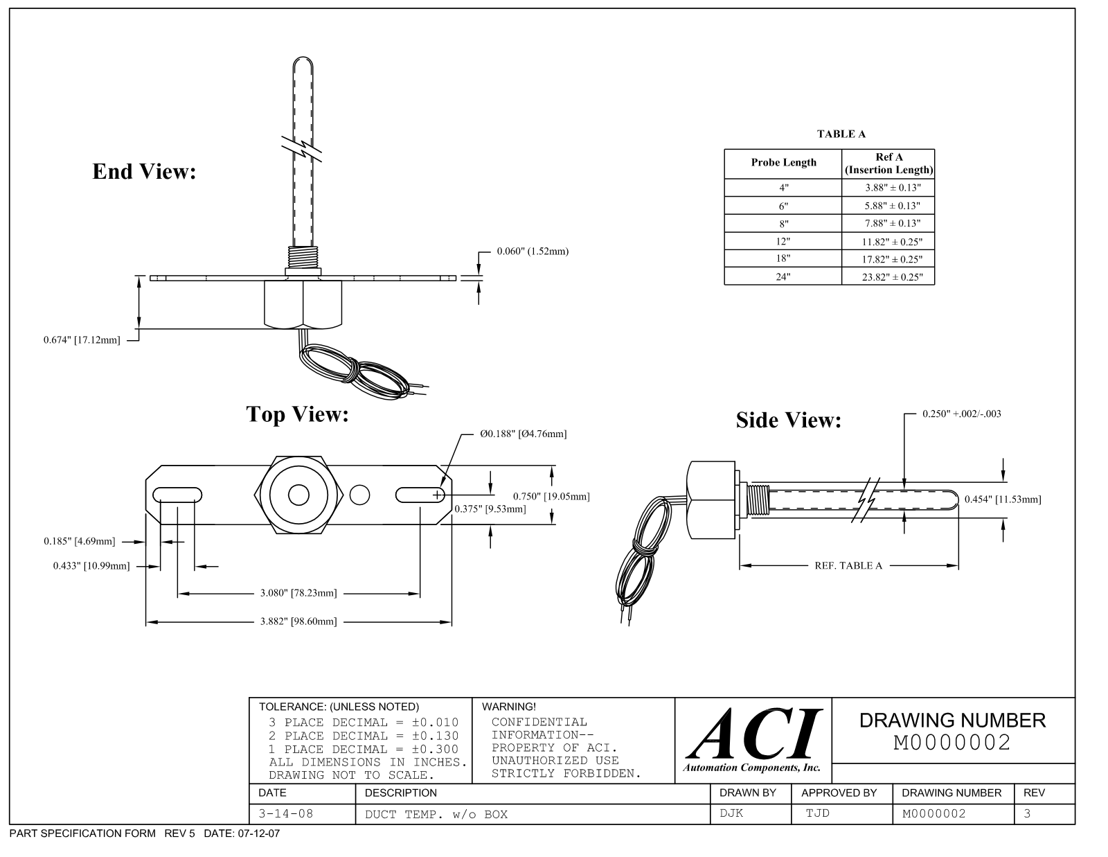 ACI-Automation Components A/1K-NI-DO-12 Reference Drawing