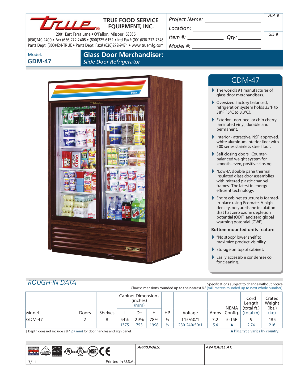 True GDM-47 User Manual