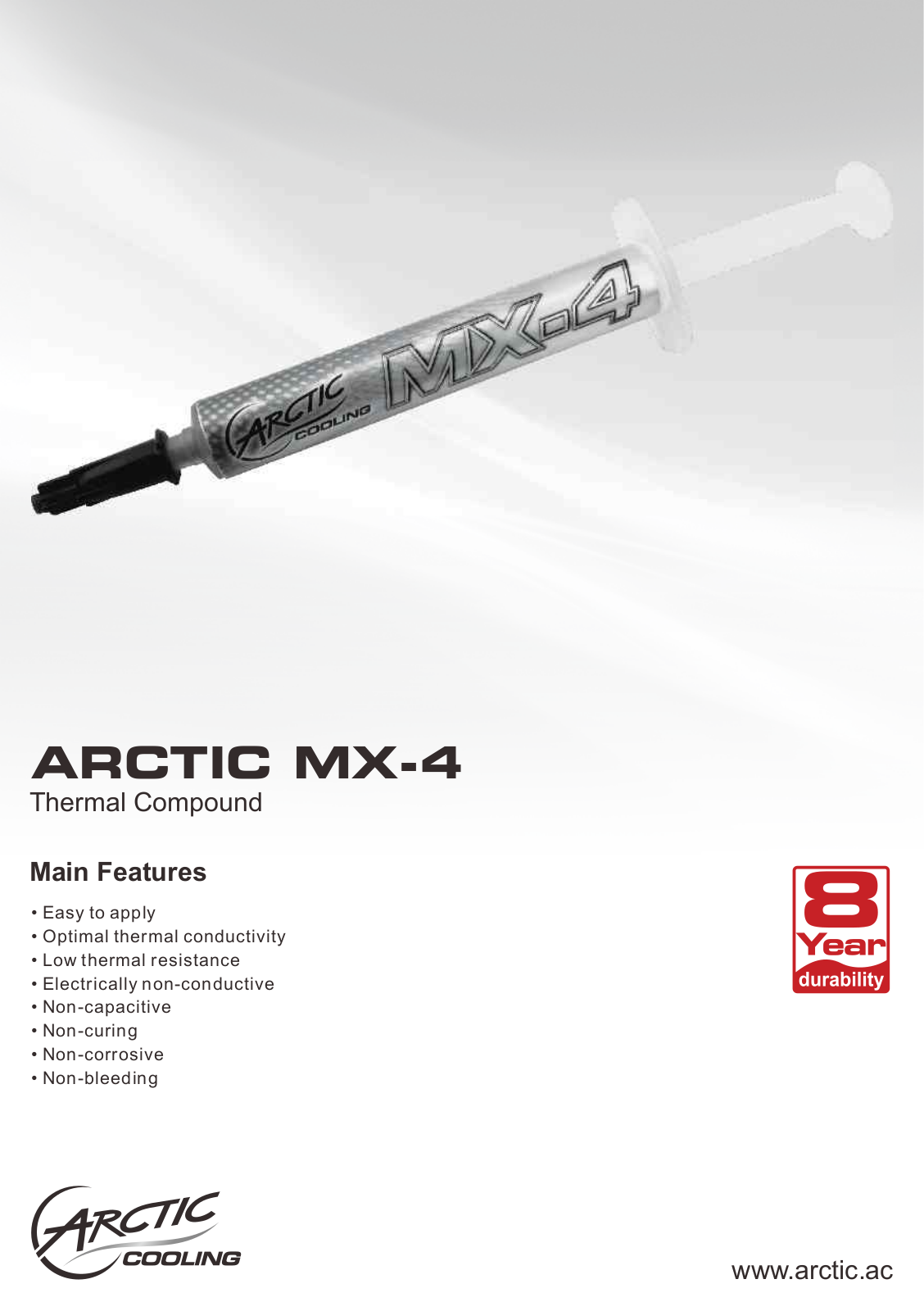 Arctic Cooling ARCTIC MX-4 Datasheet - ManualMachine.com