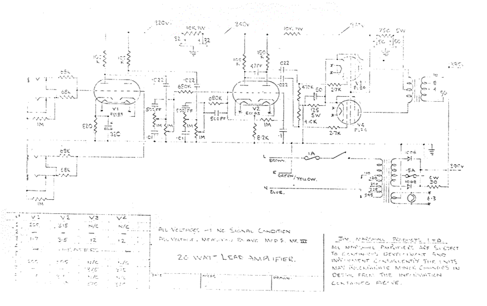 Marshall 20w schematic