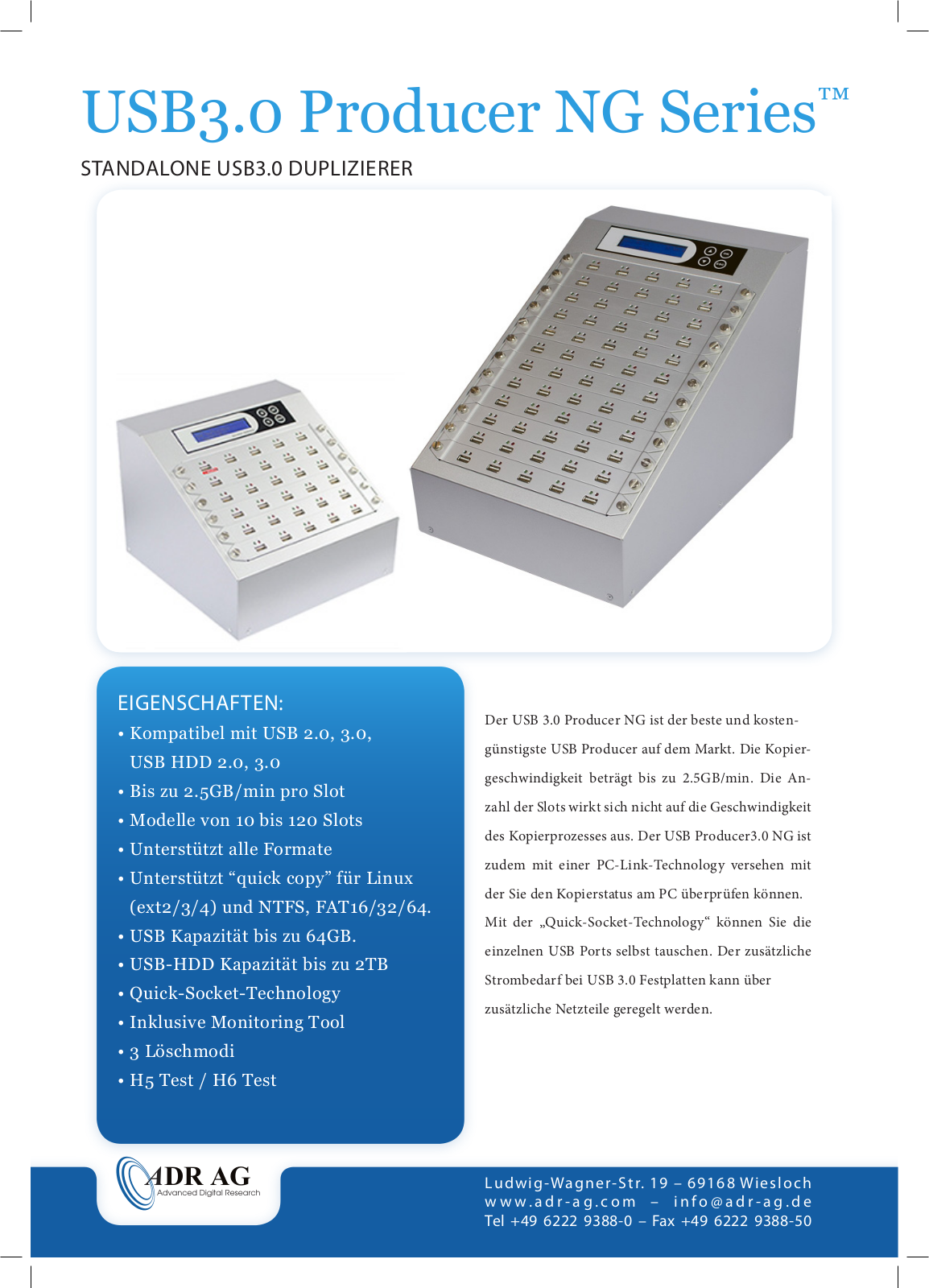 ADR AG USB3.0 NG 1:4, USB3.0 NG 1:9, USB3.0 NG1:19, USB3.0 NG 1:29, USB3.0 NG 1:39 USER MANUAL