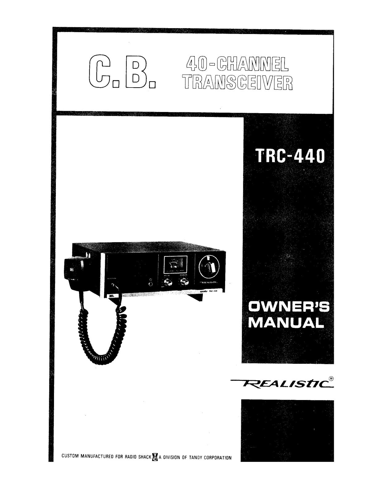 Realistic   RadioShack TRC-440 Owner Manual