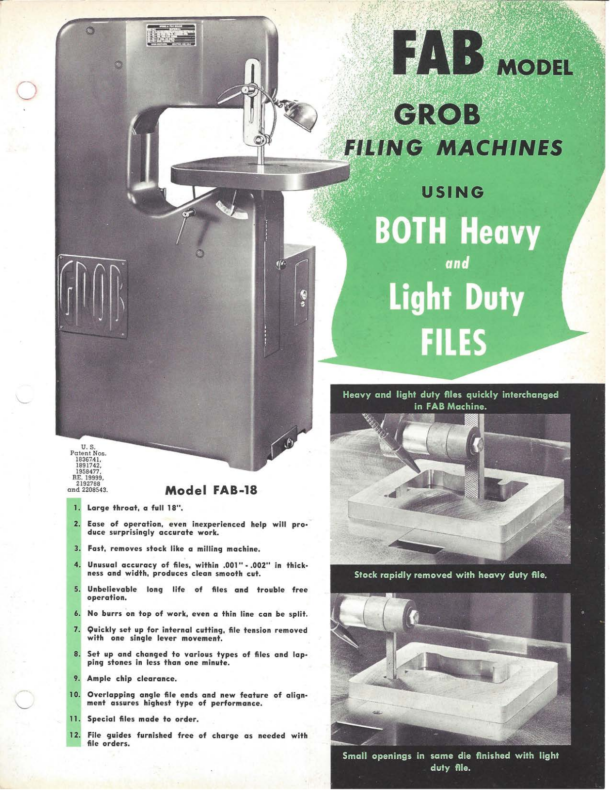 Grob FAB model Filing Machines Band Saws - ManualMachine.com