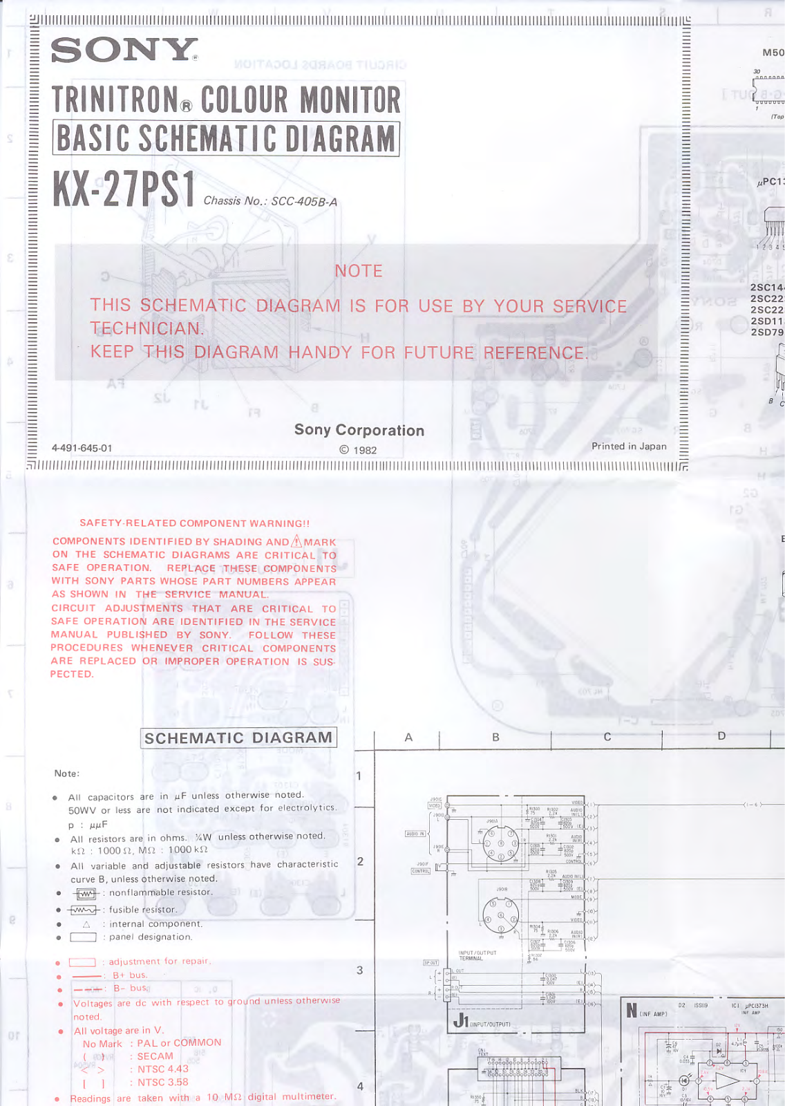 Sony KX-27PS1 Schematic