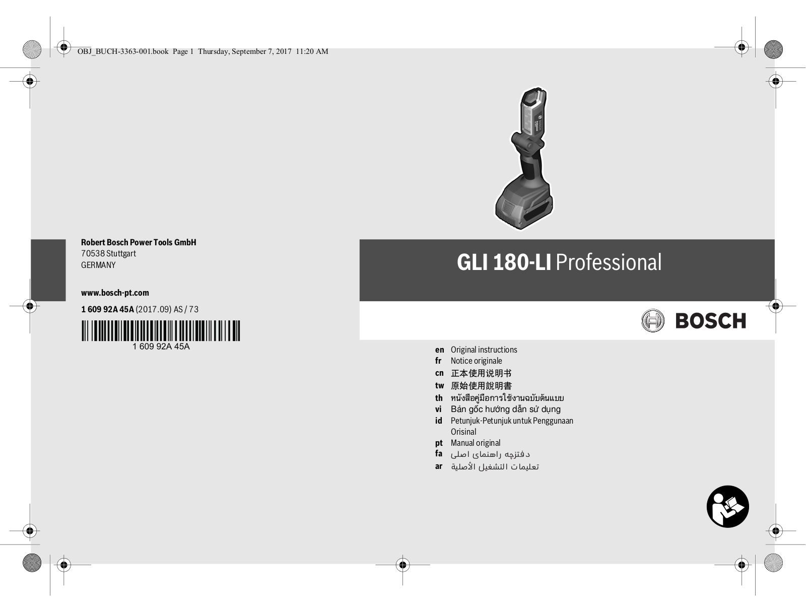 Bosch GLI 180-LI User Manual