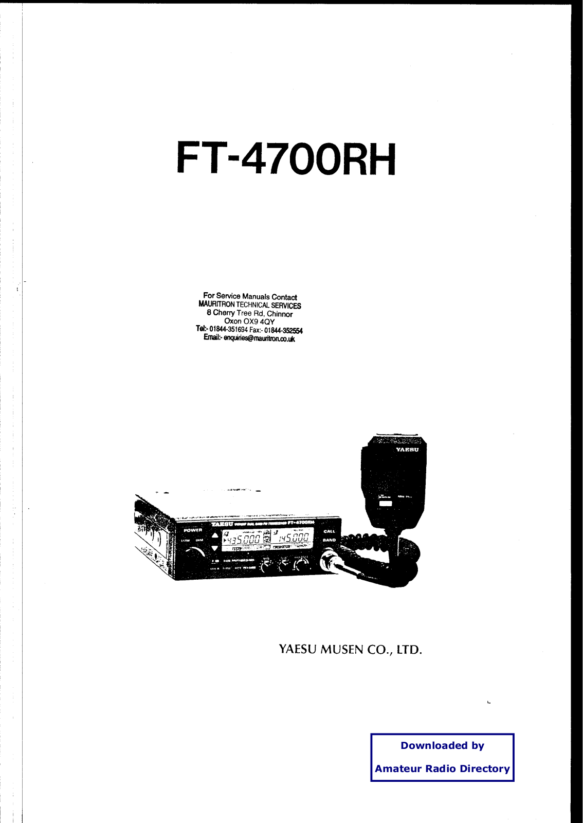 Yaesu ft 4700rh schematic