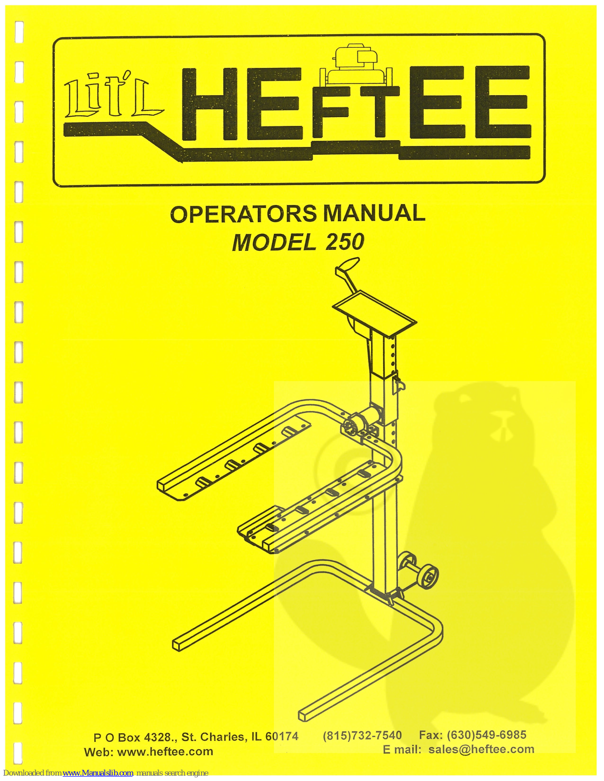 Heftee 250 Operator's Manual - ManualMachine.com