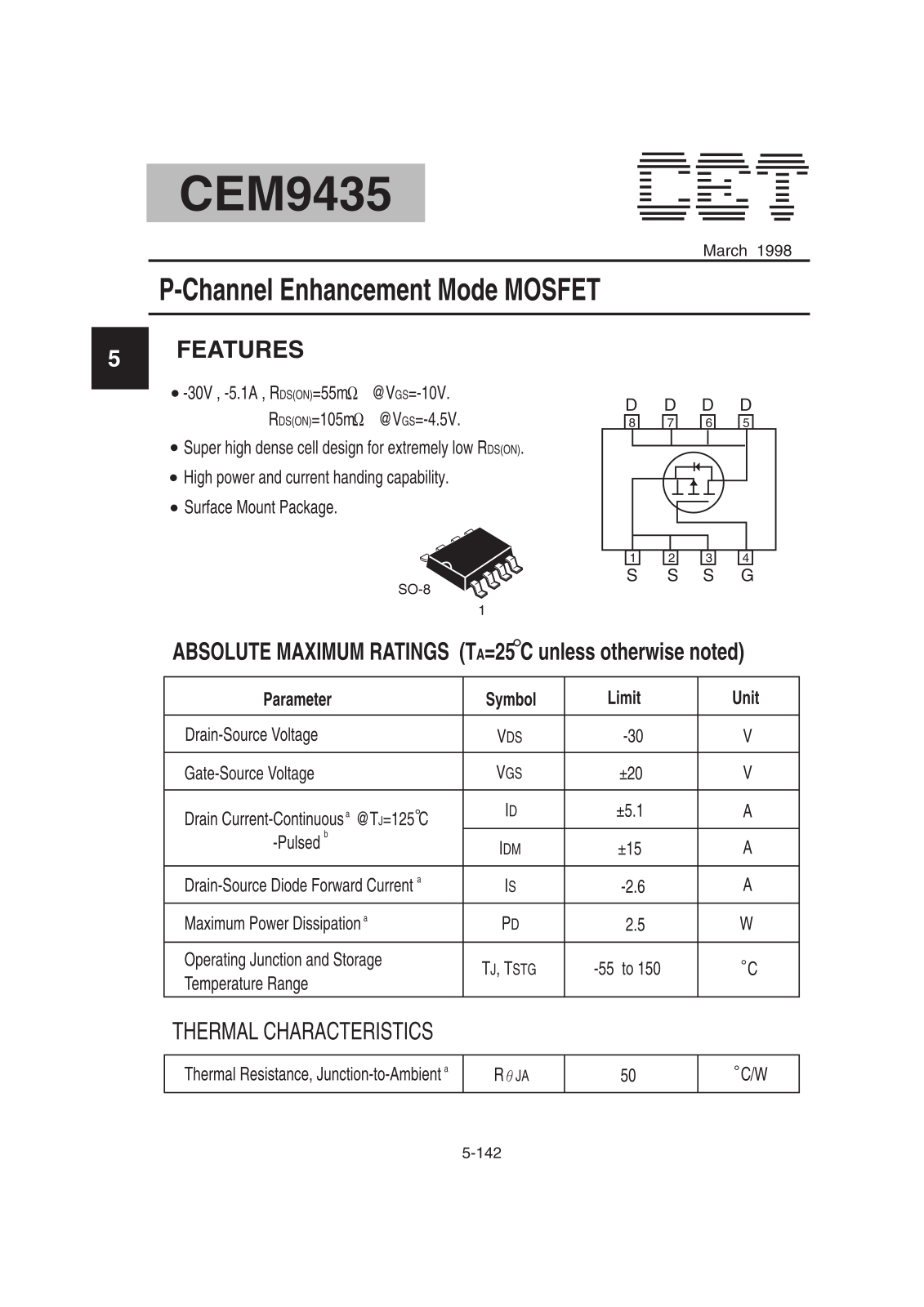 Datasheet CEM9435 Datasheet (CET) - ManualMachine.com