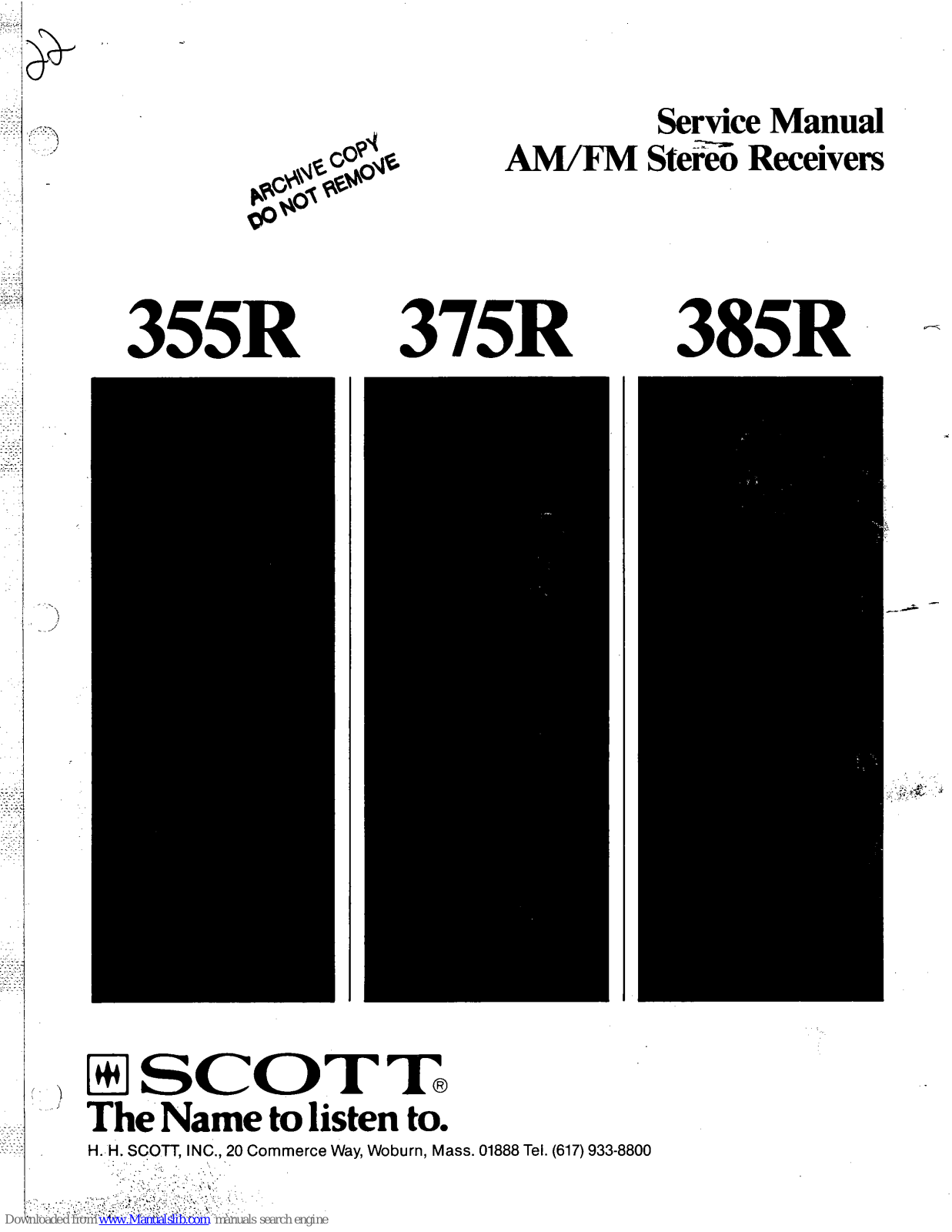 Scott 355R,385R,375R Service Manual