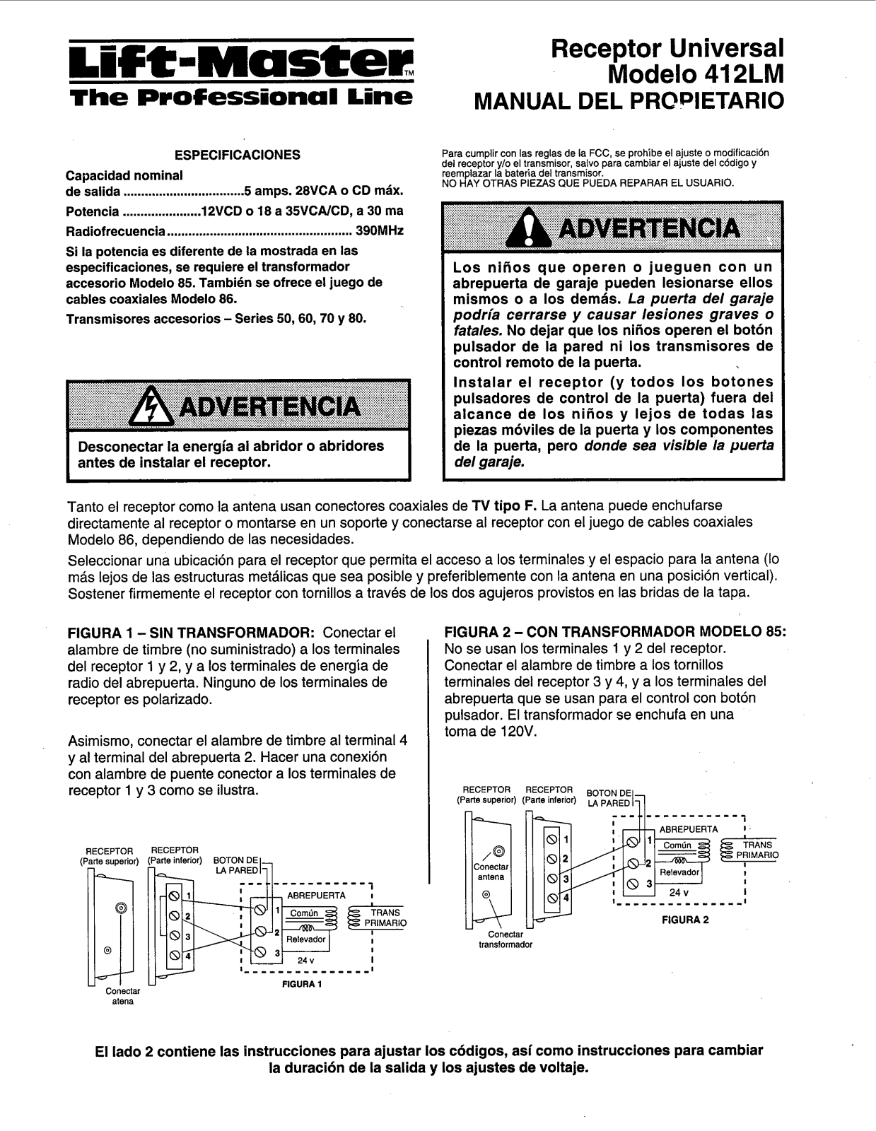 Lift-master 412LM User Manual