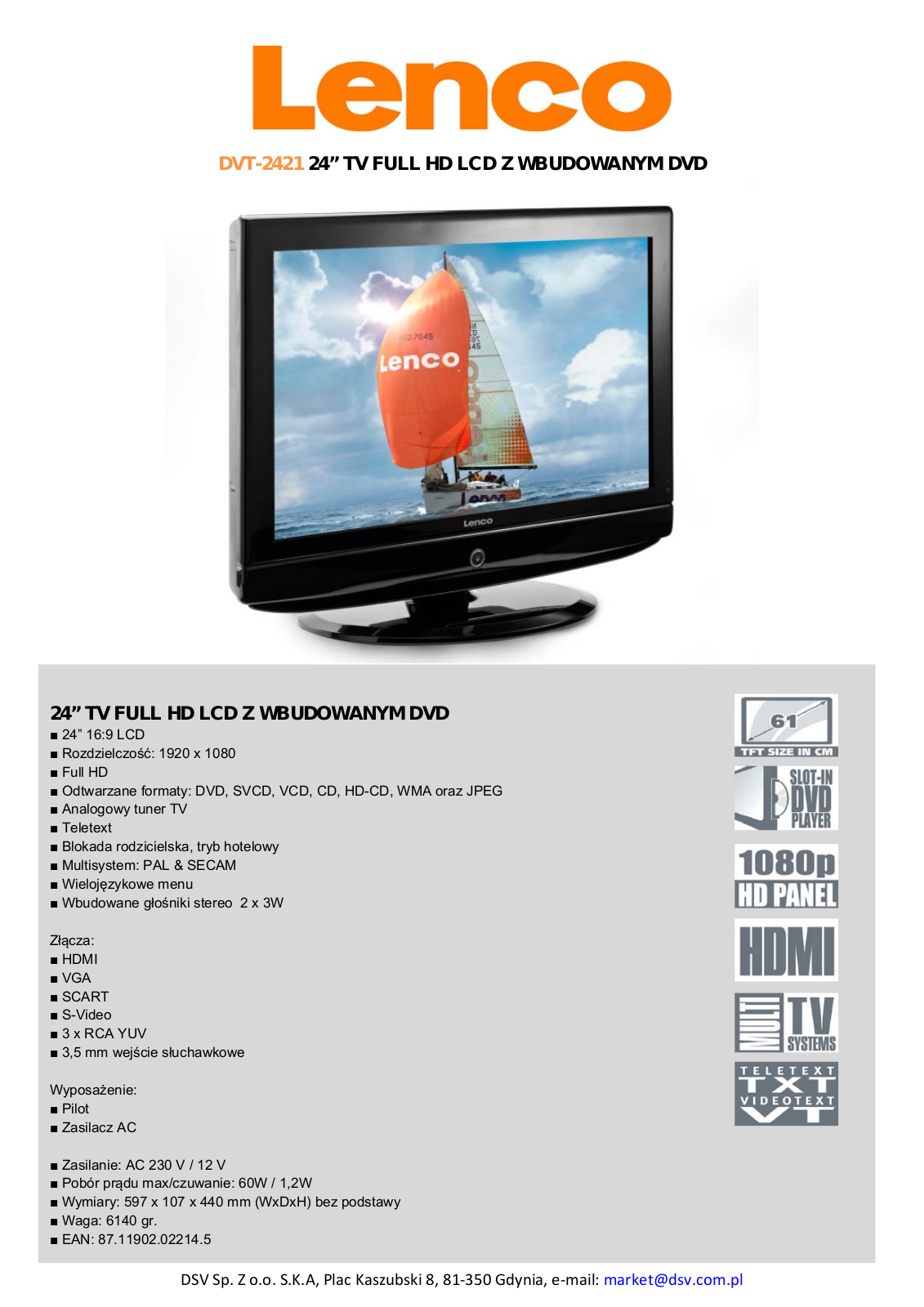 Lenco DVT-2421 BROCHURE