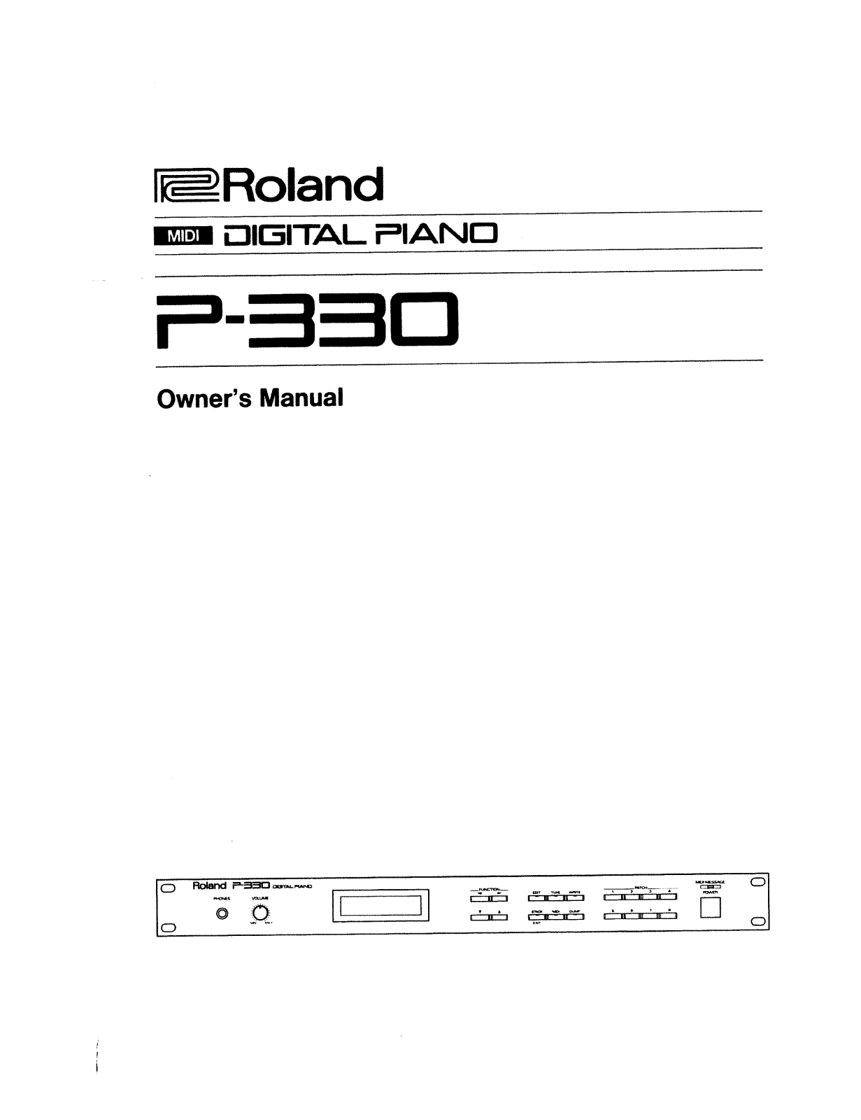 Roland P-330 User Manual