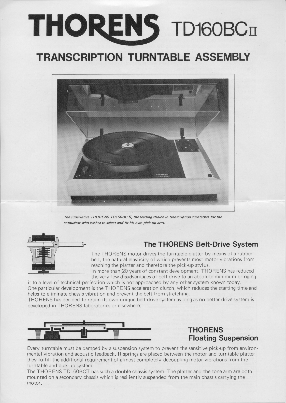Thorens TD-160-BC Mk2, TD-160-BC-2 Brochure