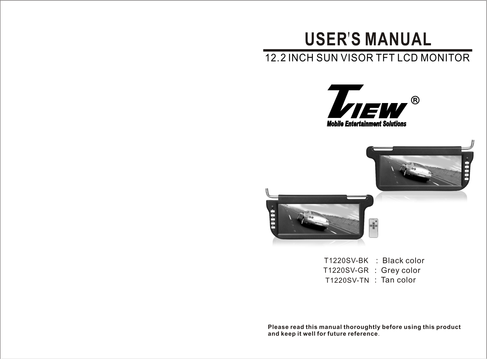 Tview T1220SV-BK, T1220SV-GR, T1220SV-TN User Manual