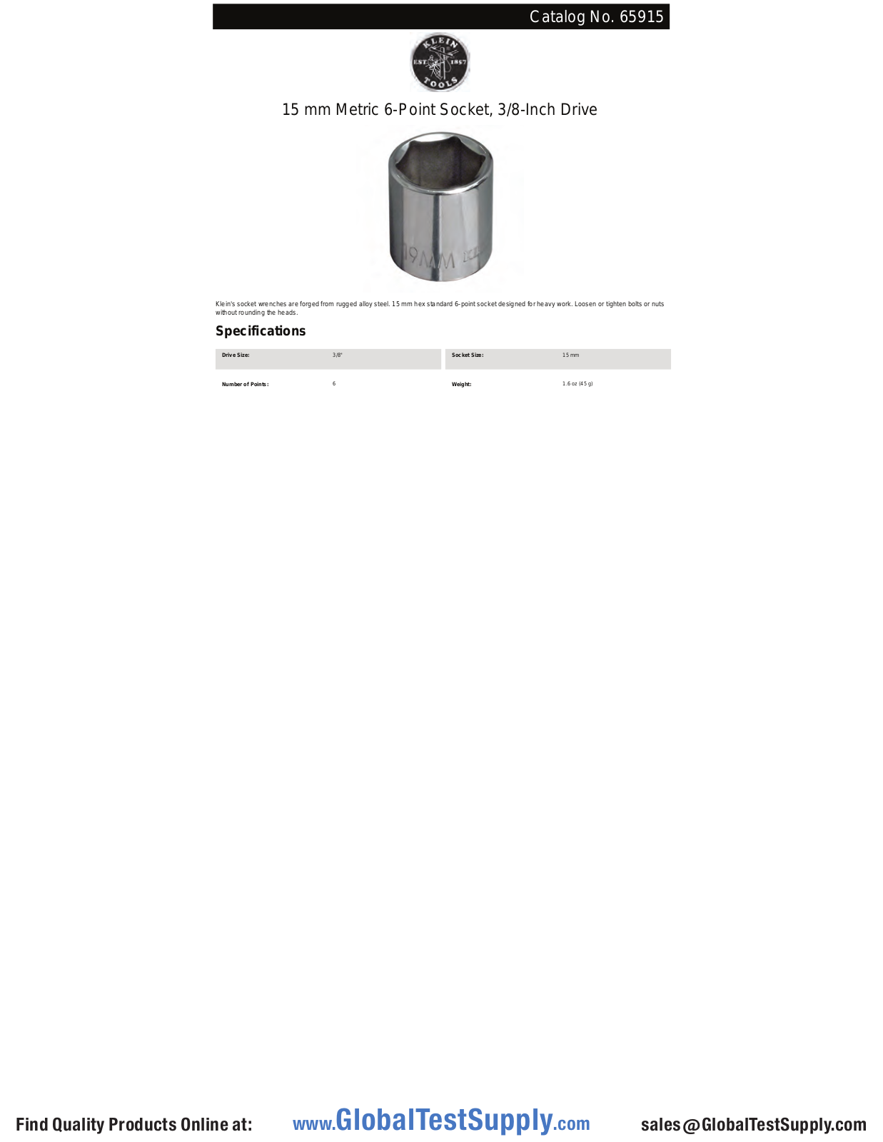 Klein Tools 65915 User manual - ManualMachine.com