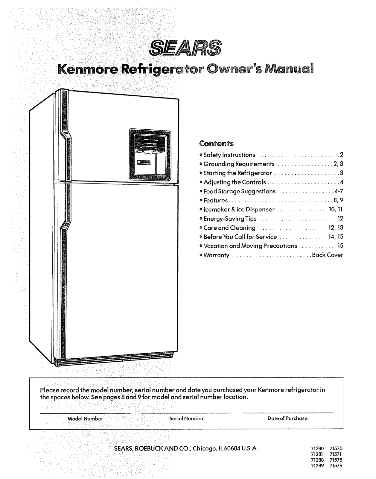 Sears 71570, 71571, 71289 User Manual - ManualMachine.com