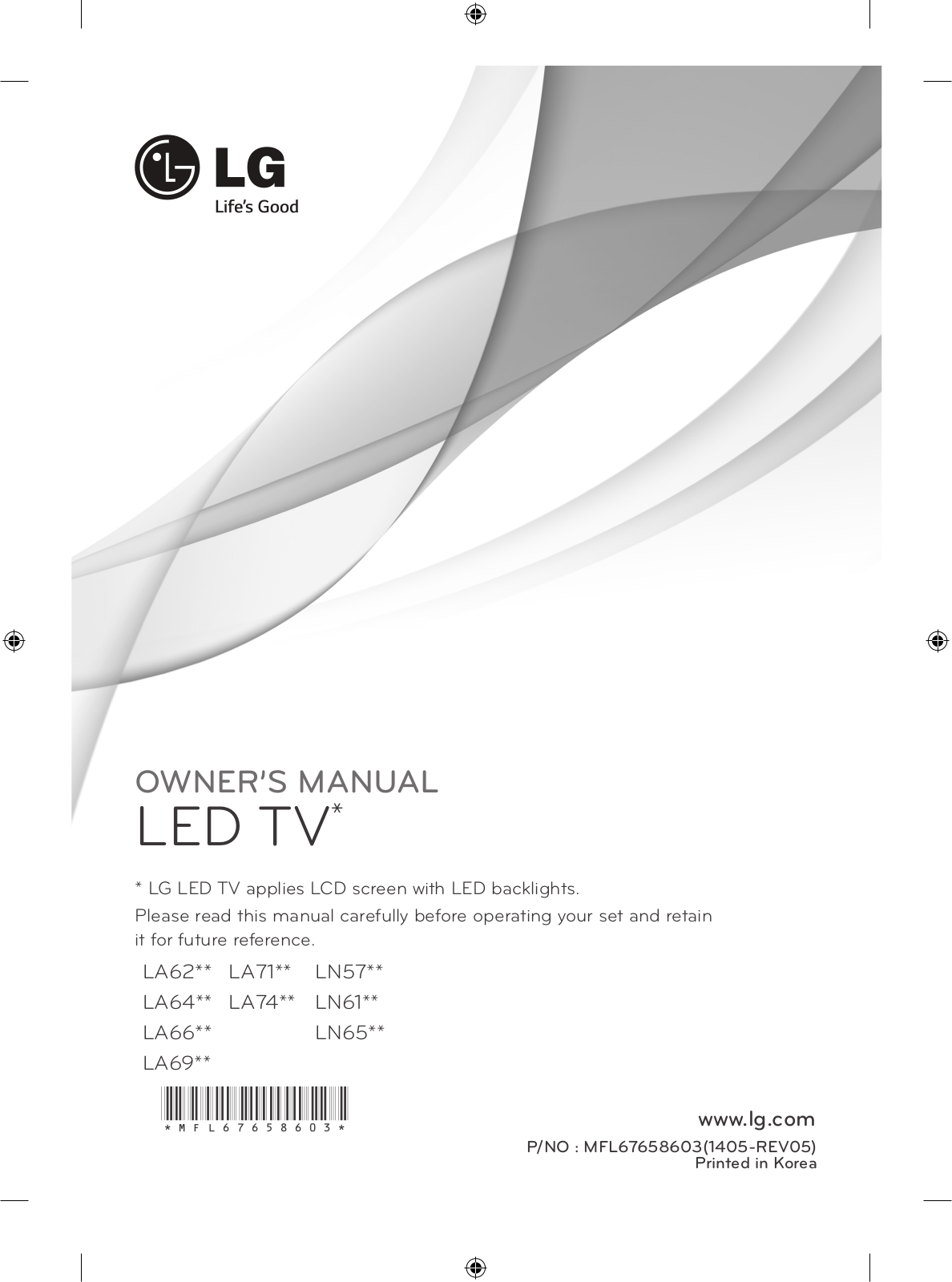 LG 50LA620V, 47LA620V Owner’s Manual