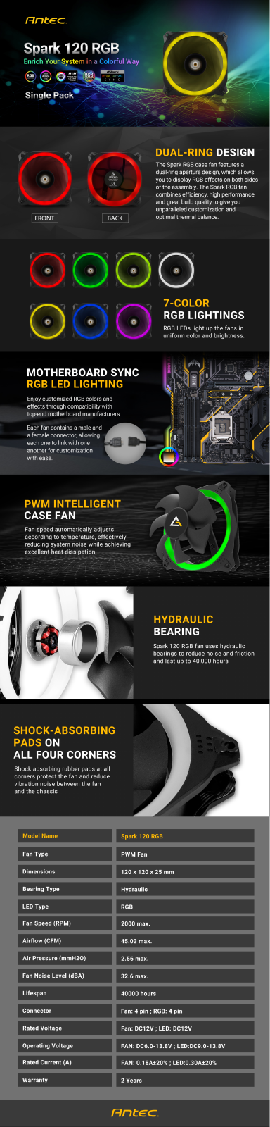 Antec Spark 120 RGB User Manual