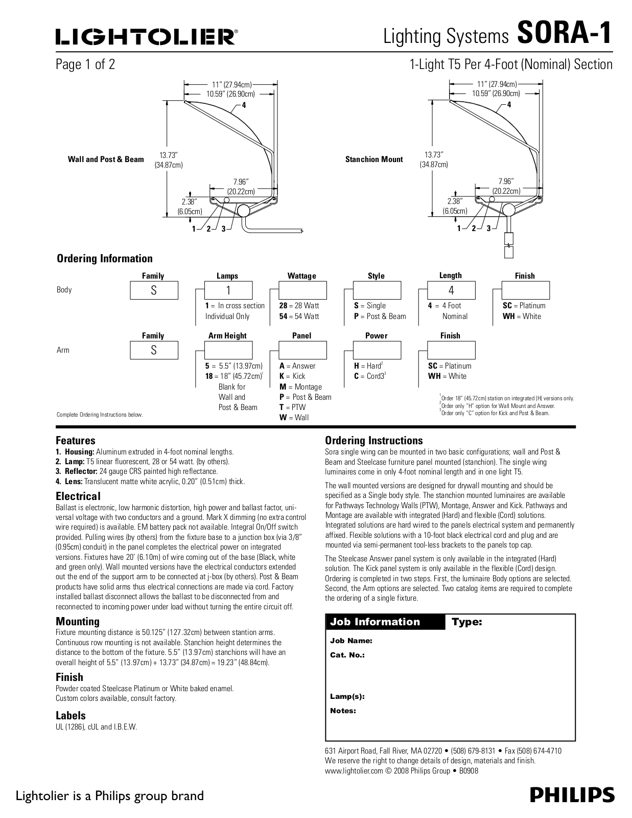 Lightolier SORA-1 User Manual