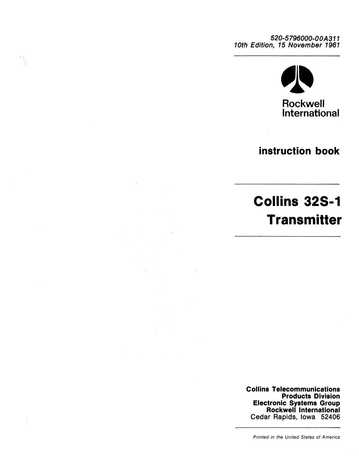 COLLINS 32S-1 User Manual