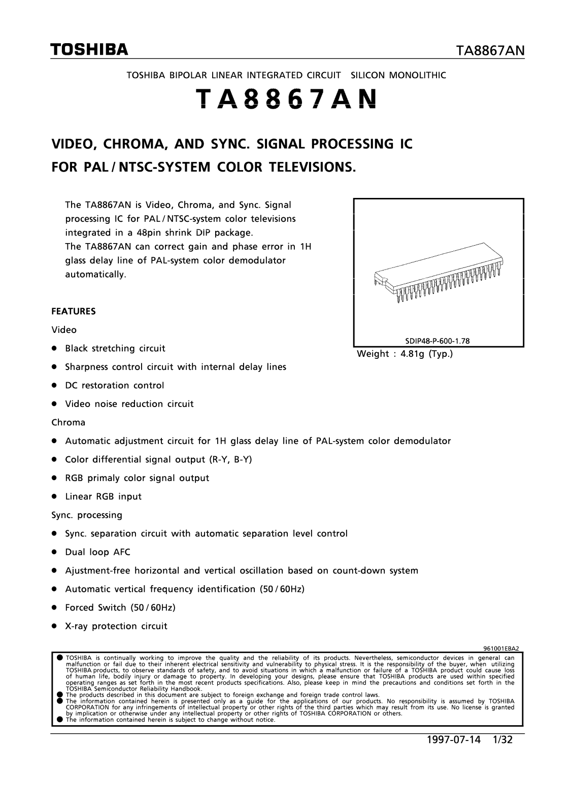 Datasheet TA8867AN Datasheet - ManualMachine.com