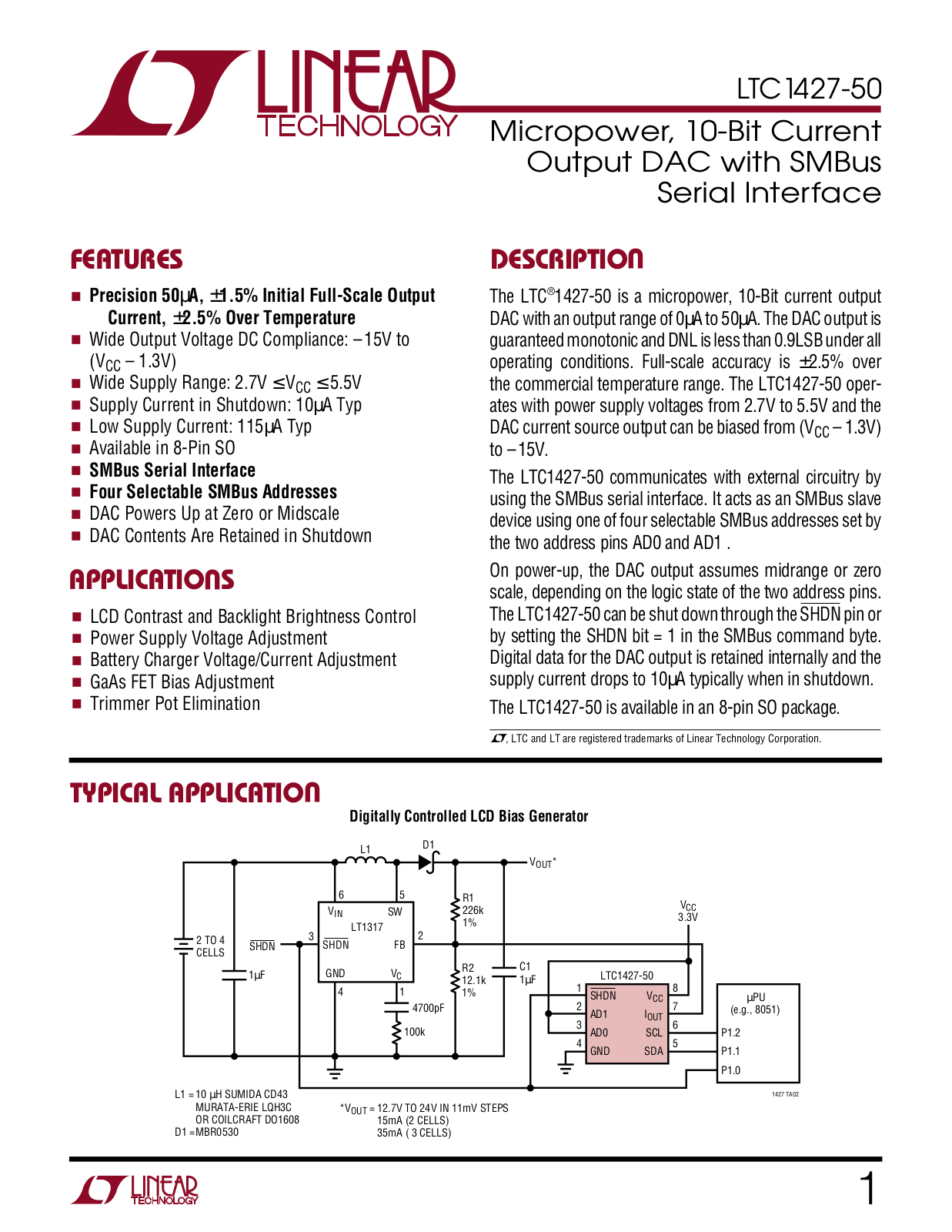 Linear Technology LTC1427-50 Datasheet