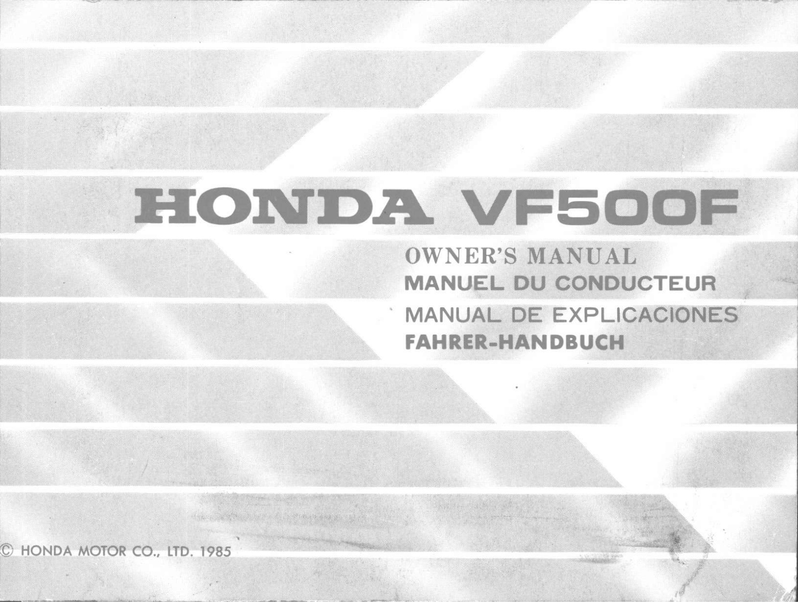 Honda VF500F 1985 User Manual