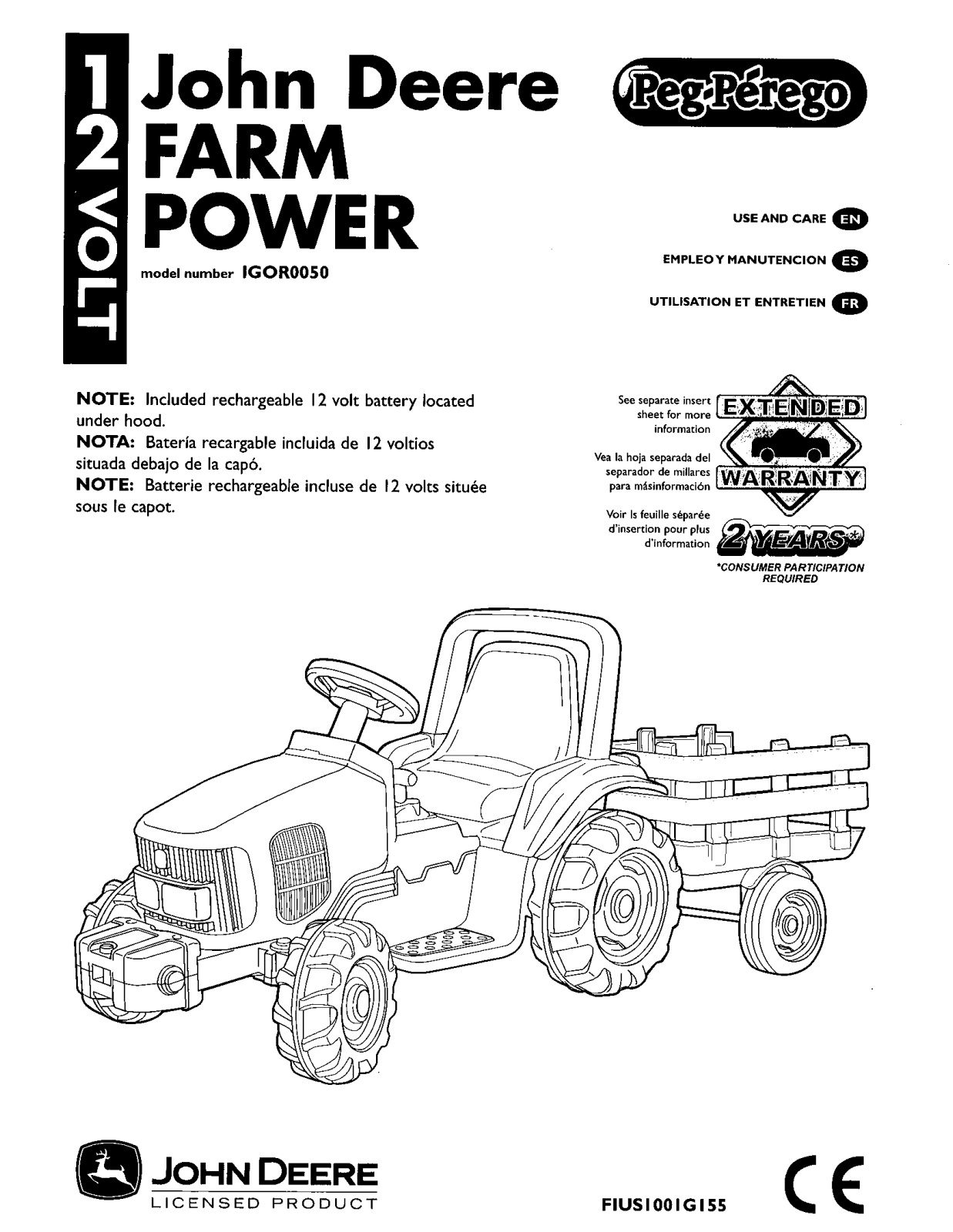 Peg Perego IGOR0050 Owner's Manual