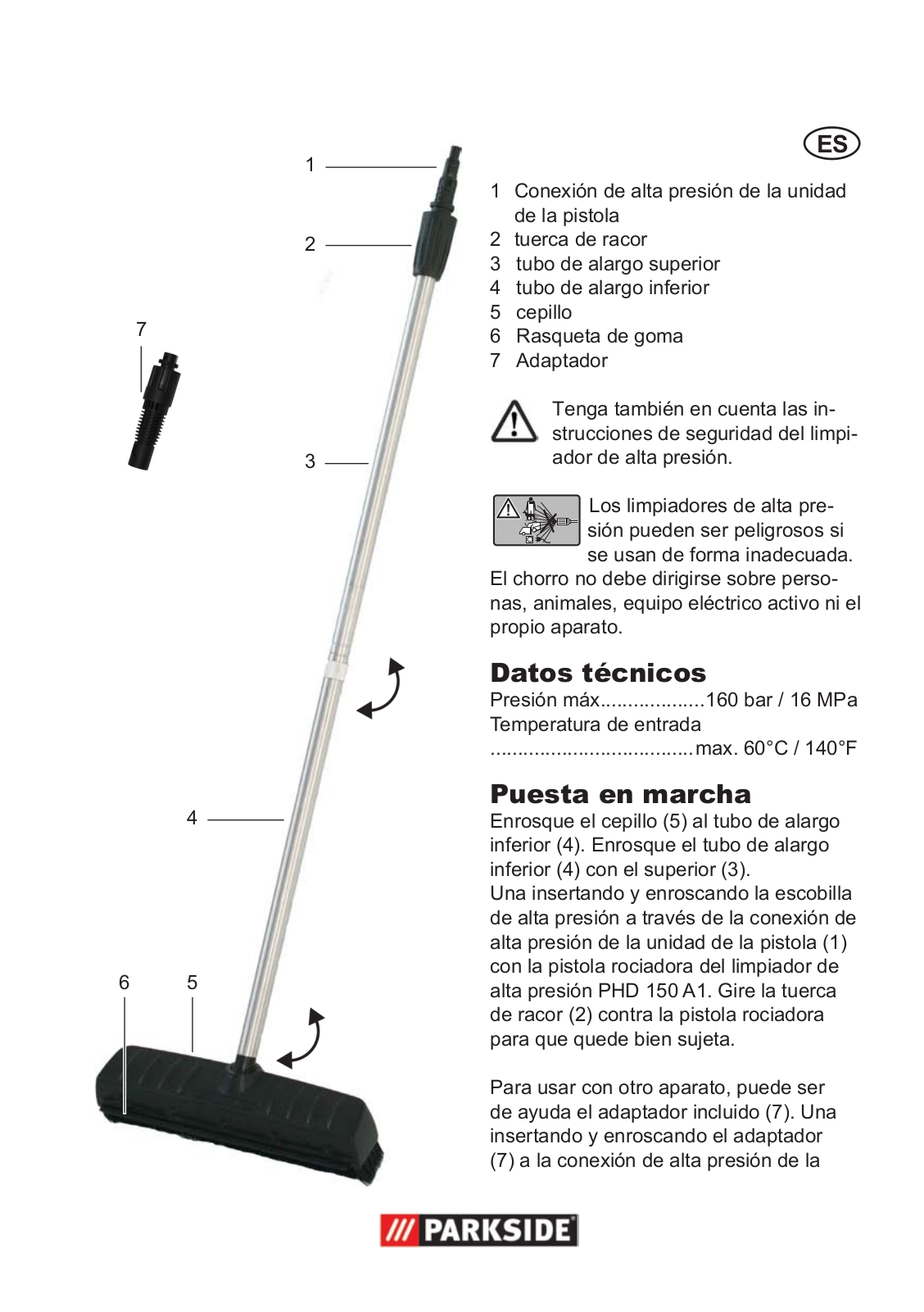 Parkside Pressure Washer Attachment User Manual