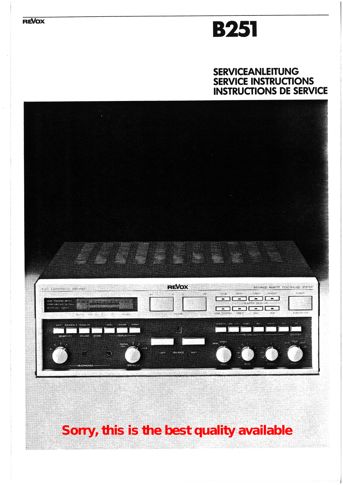 Revox B-251, B-252 Service manual