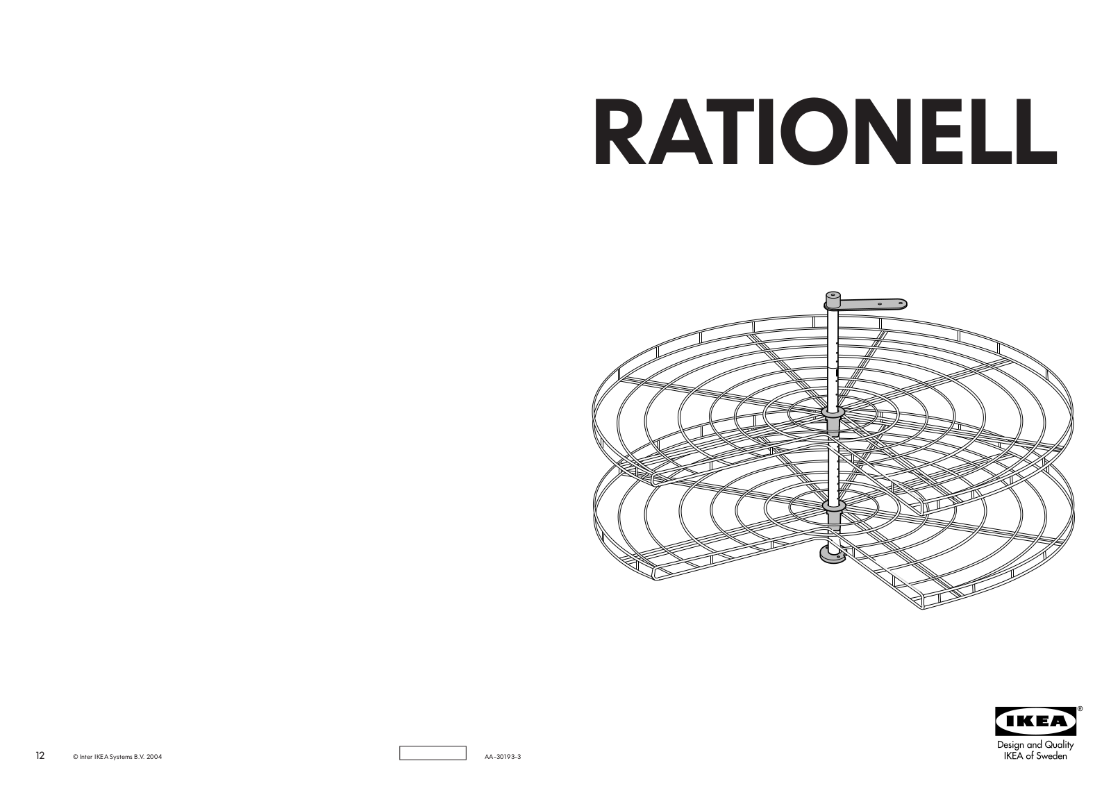 IKEA RATIONELL LAZY SUSAN 35X35 Assembly Instruction