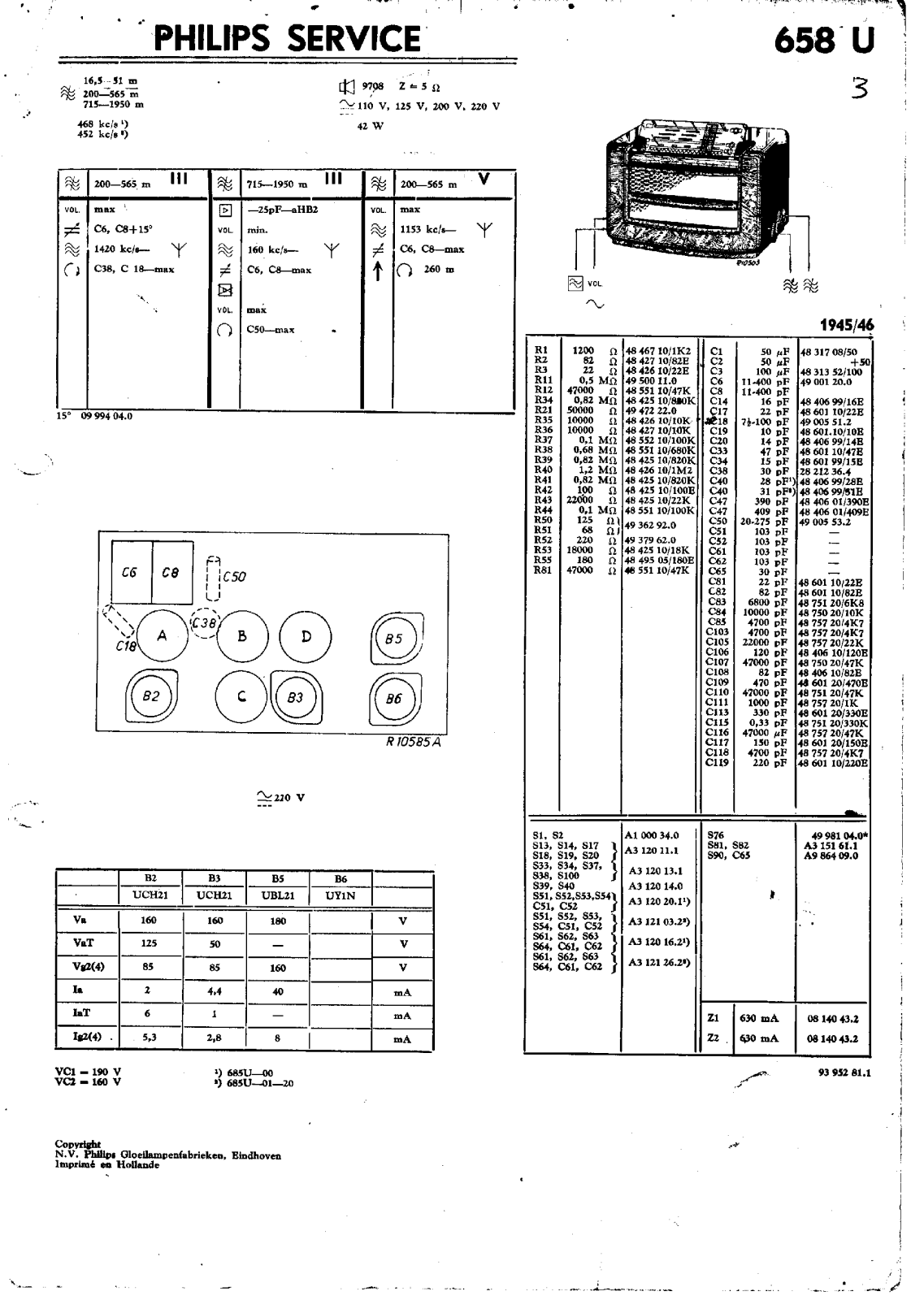 Philips 658-U Service Manual
