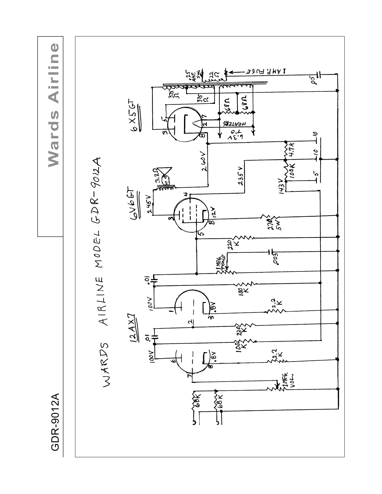 Airline Wards gdr 9012a schematic