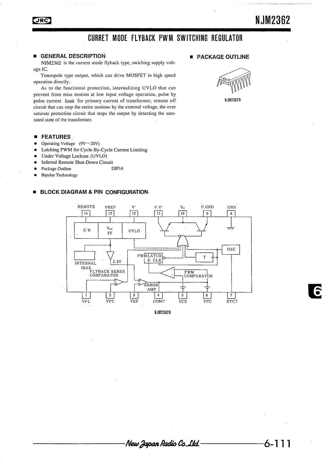 JRC NJM2362D Datasheet