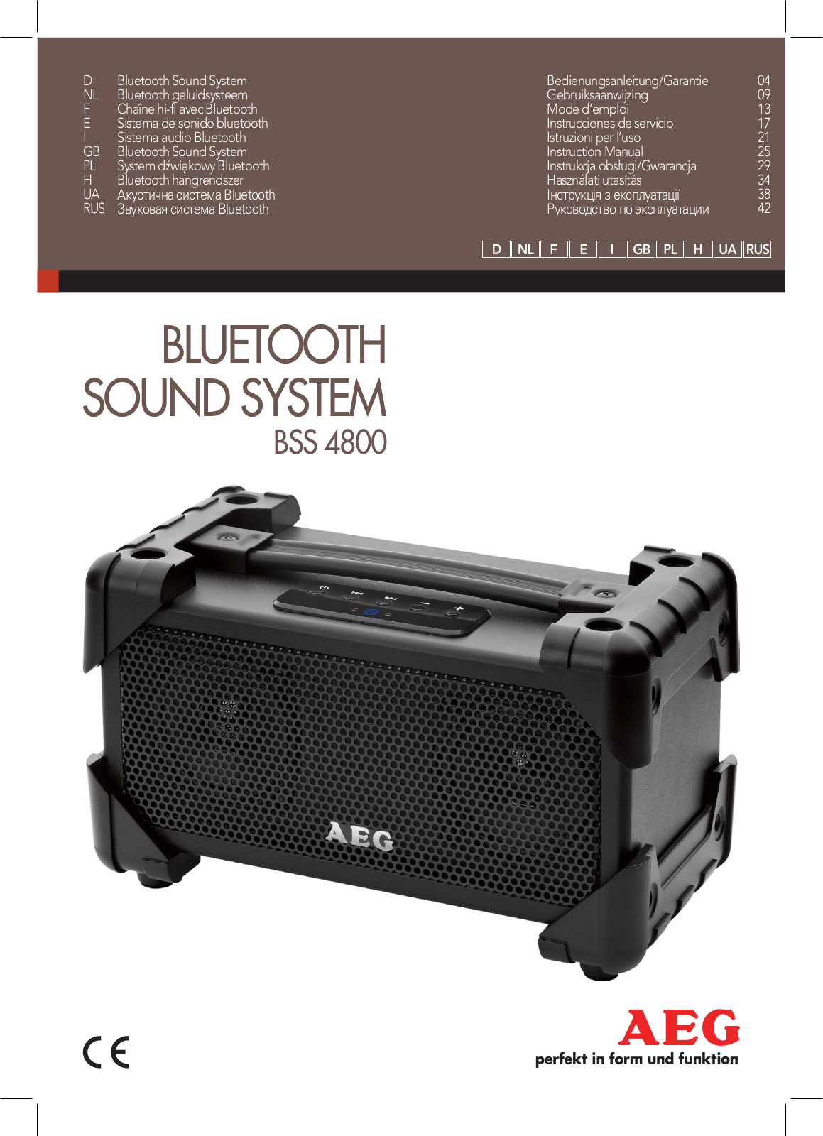 AEG BSS 4800 User Manual