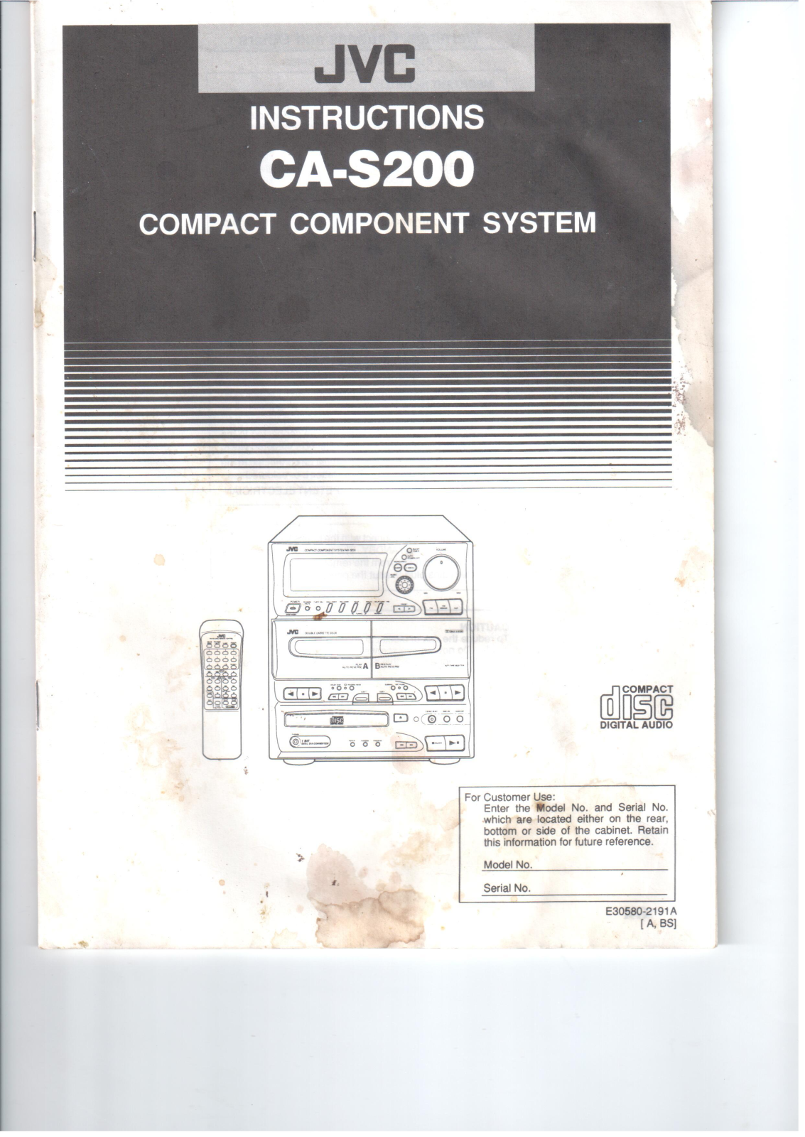 JVC CA-S200 Instruction