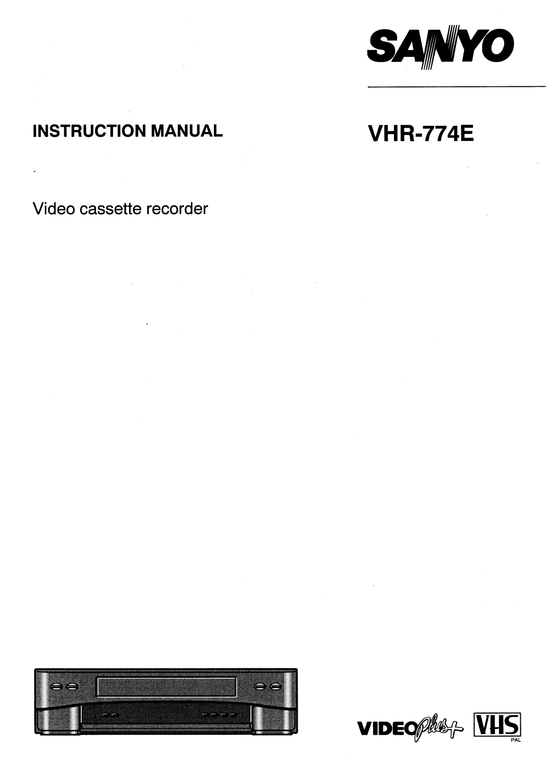 Sanyo VHR-774E Instruction Manual