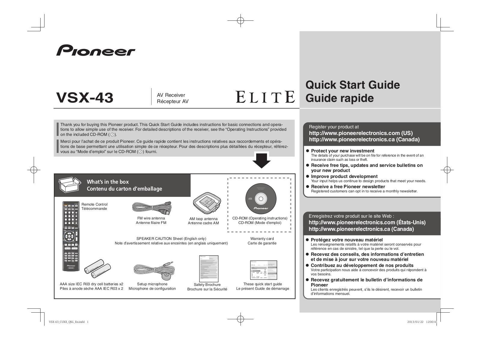 Pioneer VSX-43 User Manual