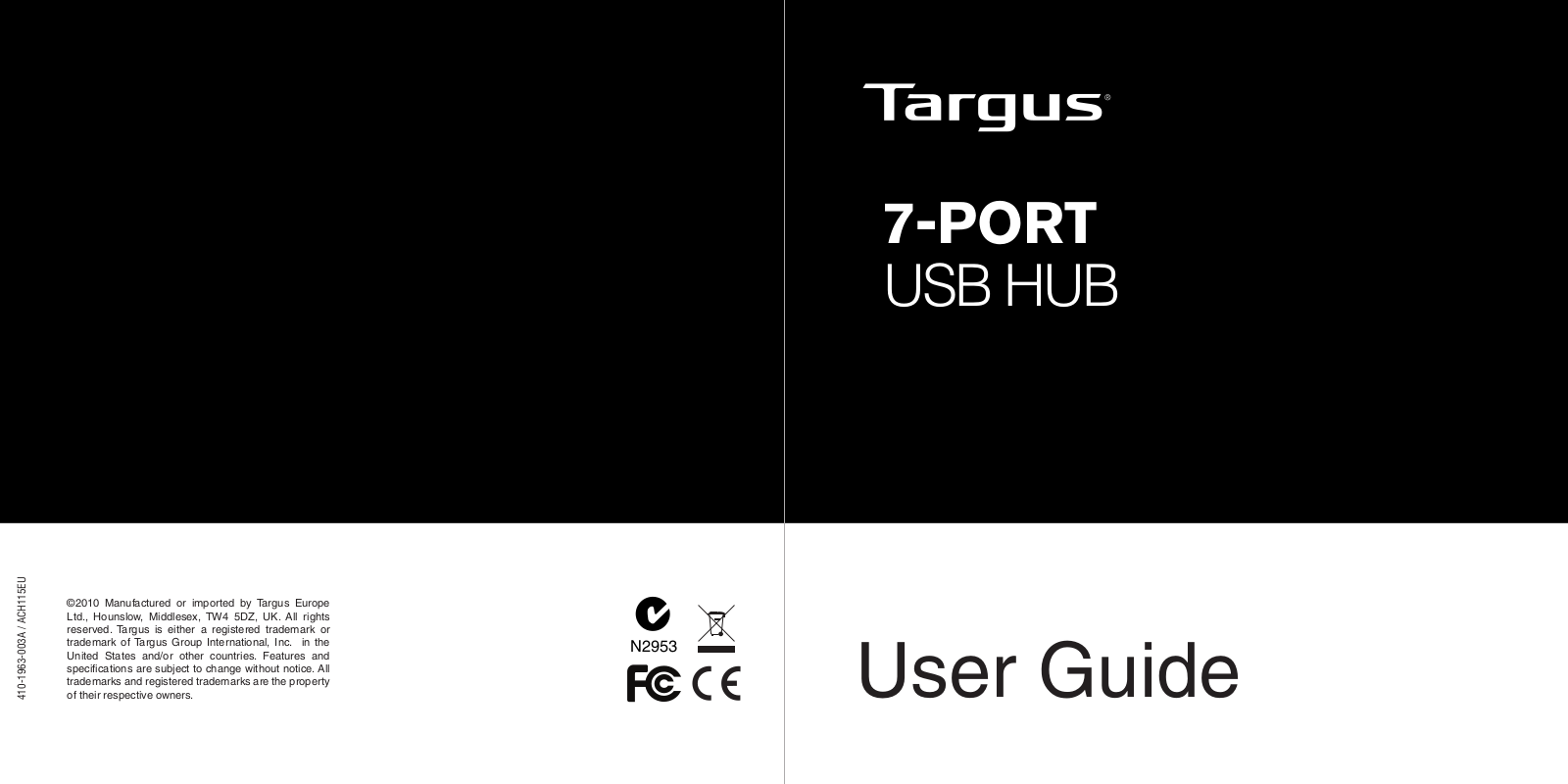 TARGUS 7-PORT USB HUB User Manual