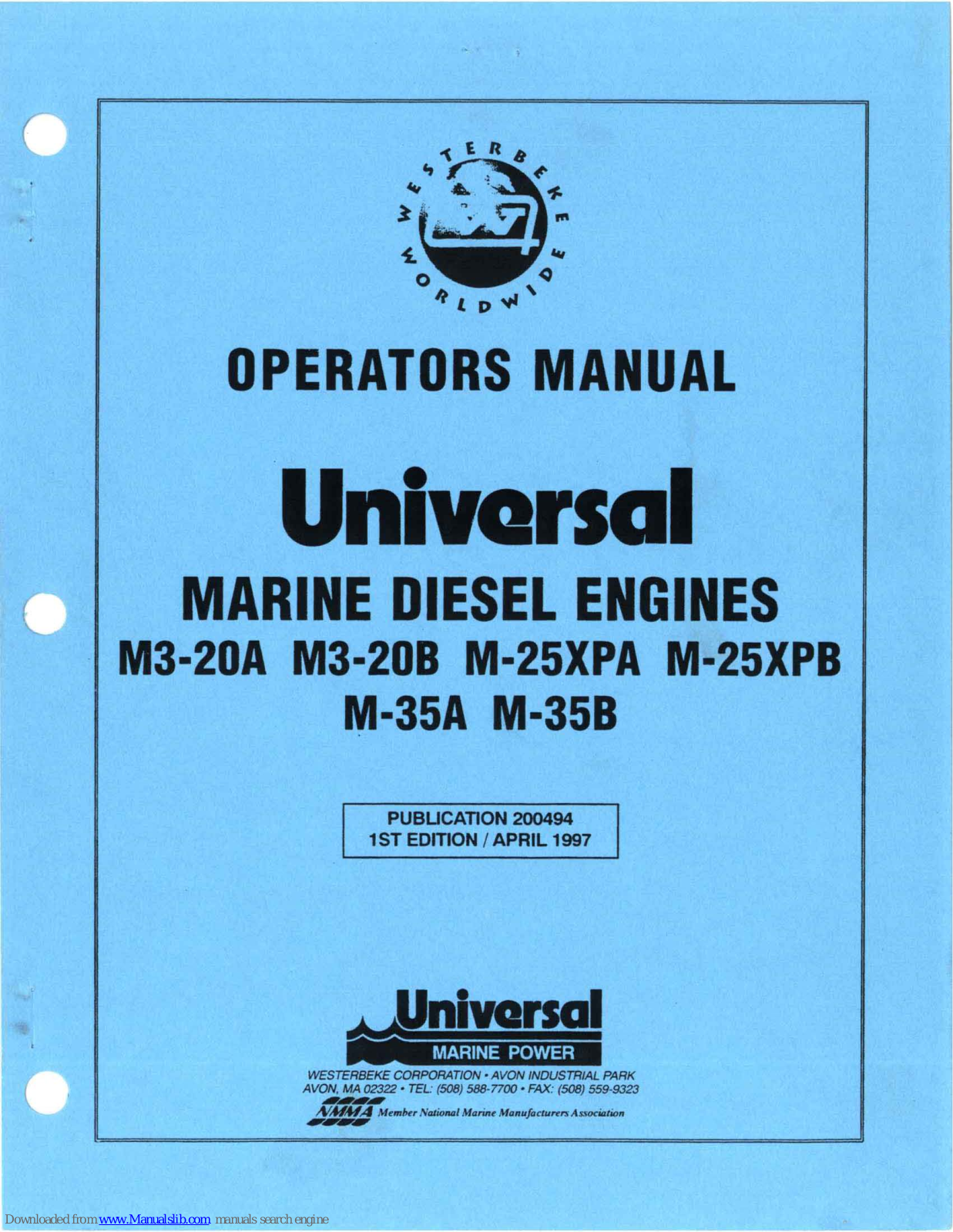 Universal M3-20A, M-25XPA, M-25XPB, M-35A, M-35B Operator's Manual - ManualMachine.com