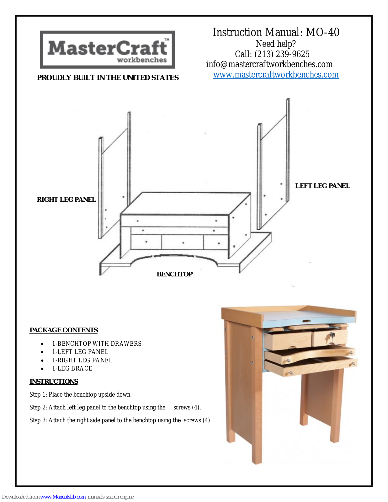 MasterCraft MO-40 Instruction Manual