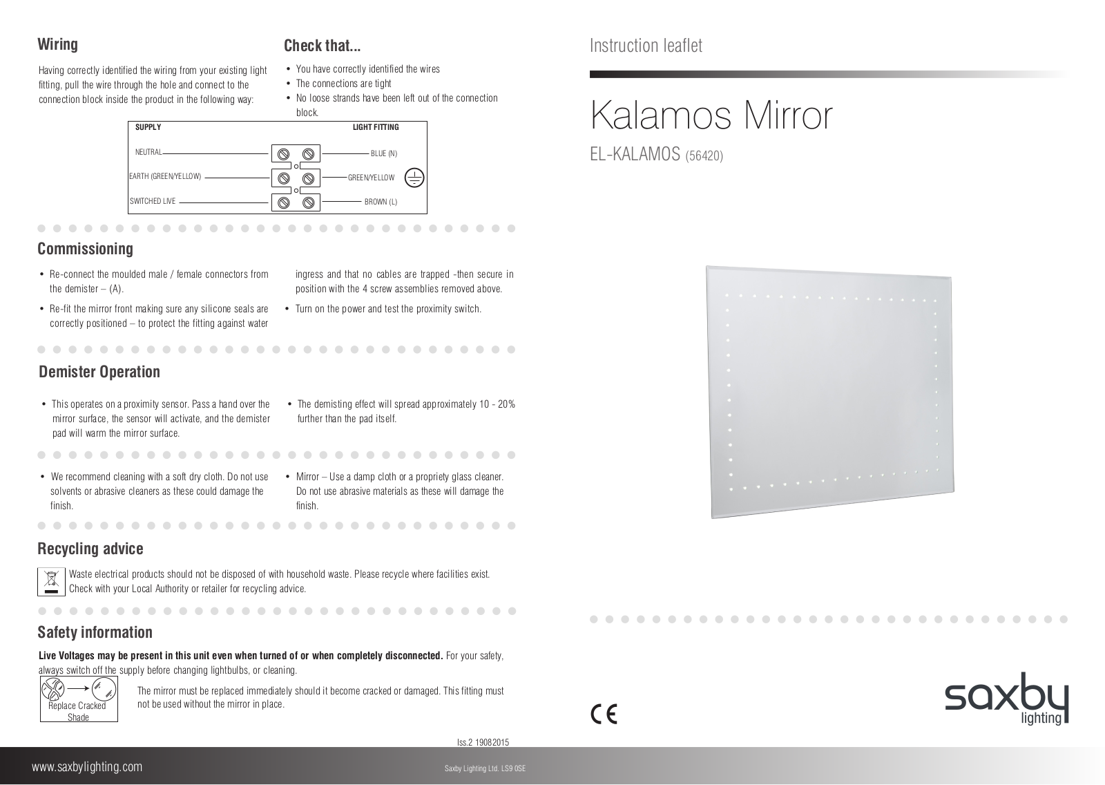 Endon Lighting EL-KALAMOS Installation Instructions - ManualMachine.com