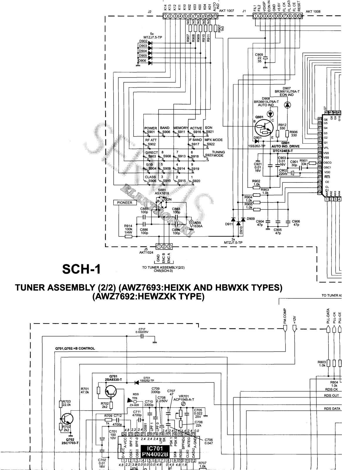 Pioneer F-304-RDS Schematic