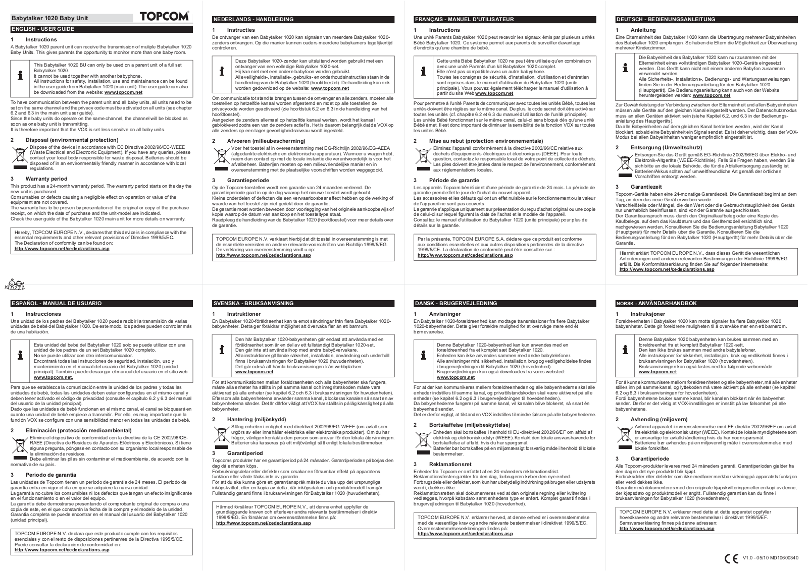 Topcom BabyTalker 1020 User Manual