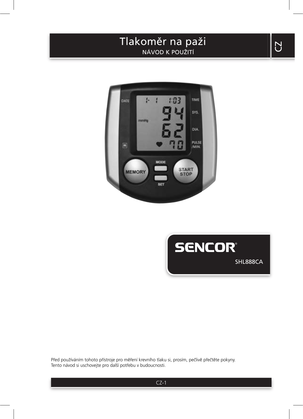 Sencor SHL 888CA User Manual