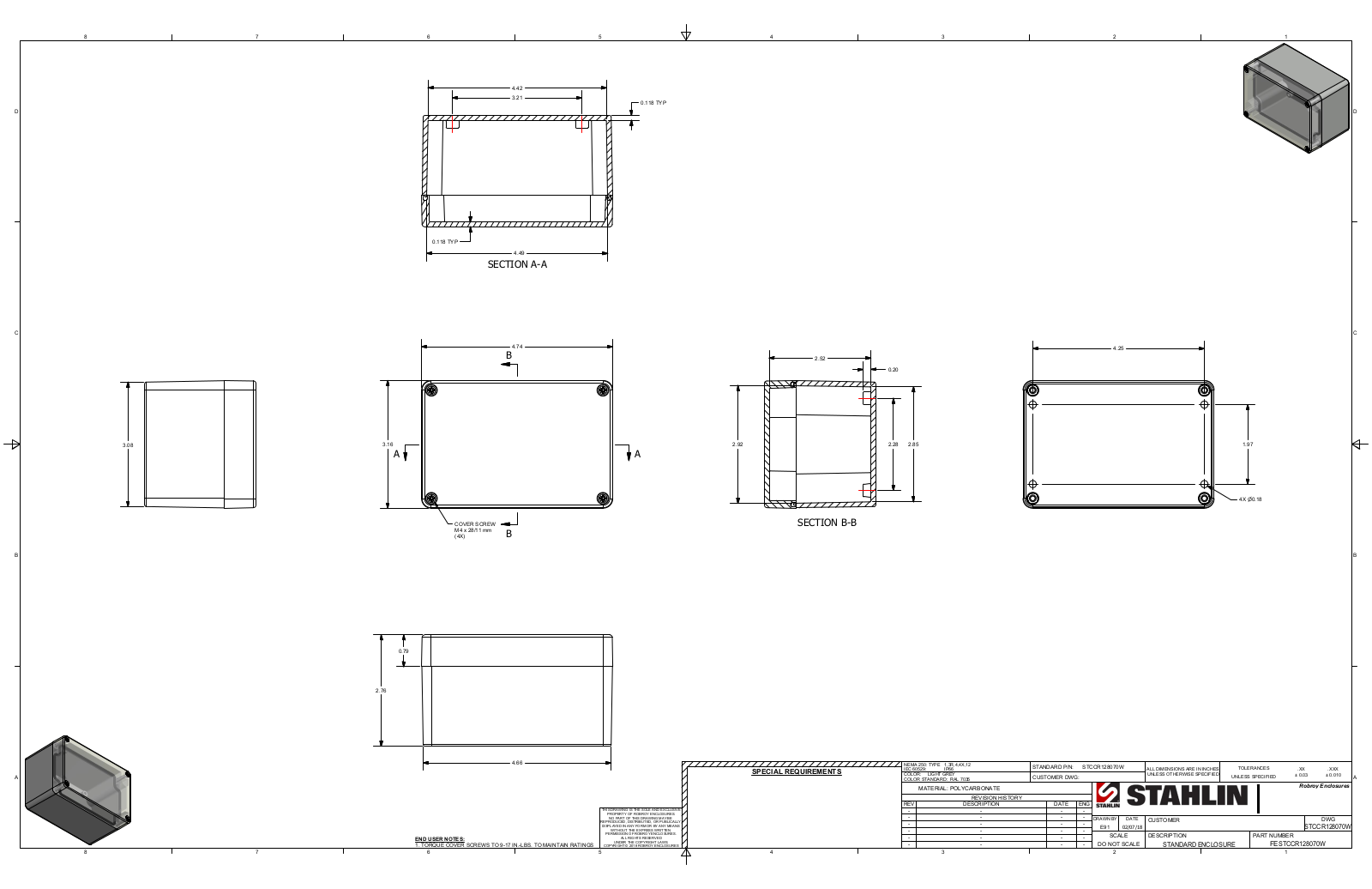 Stahlin STCCR128070W Reference Drawing